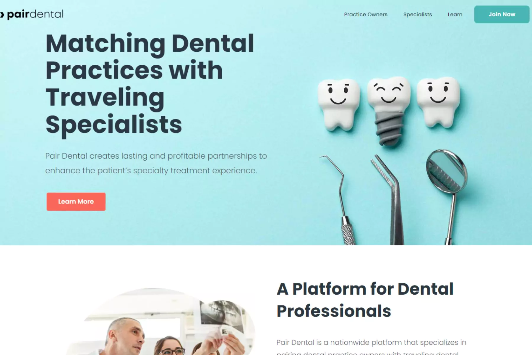 Pair Dental website