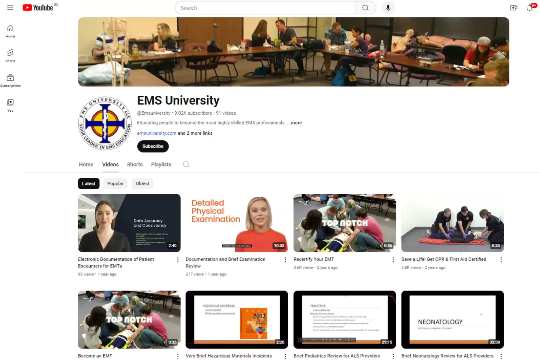 EMS University youtube